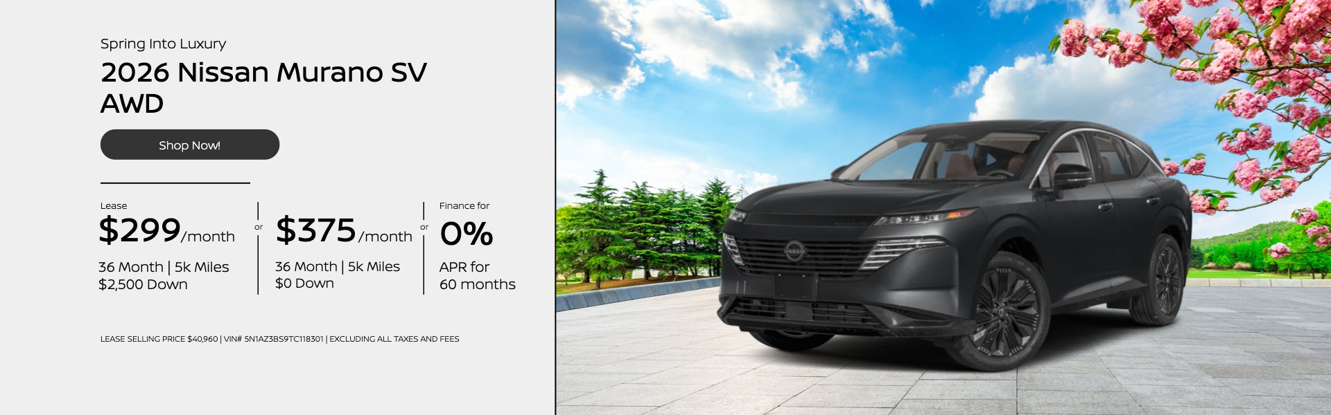 Spring Into Luxury 2026 Nissan Murano SV AWD